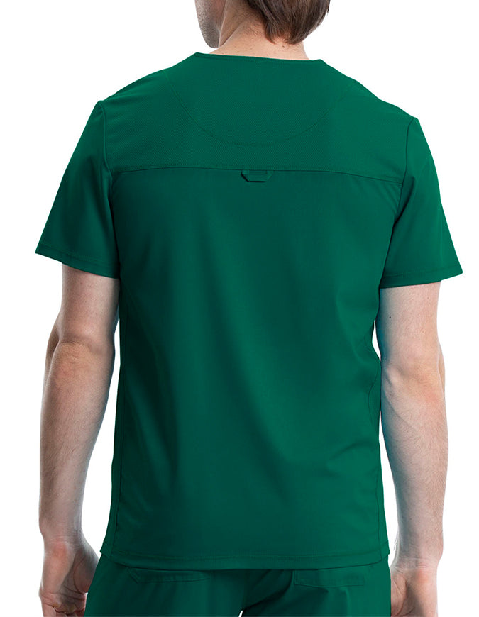 Cherokee Workwear Revolution Men's V-Neck Scrub Top - Hunter Green