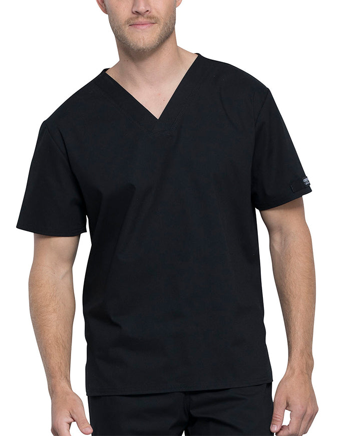 Cherokee Workwear Professionals Unisex Pocketless V-Neck Top - Black