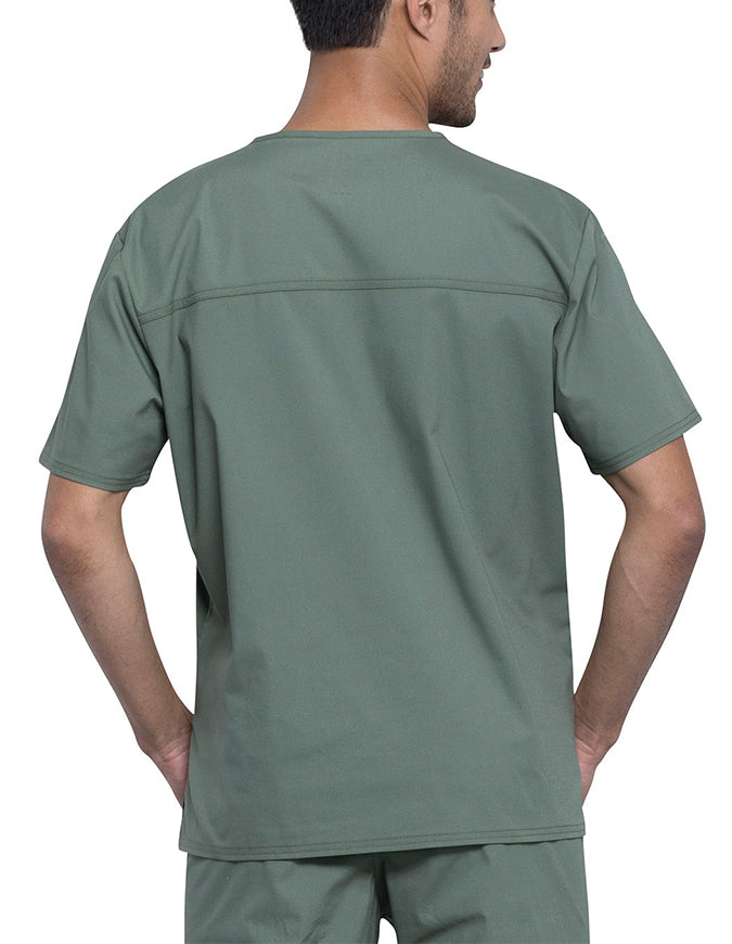 Cherokee Workwear Professionals Unisex Pocketless V-Neck Top - Olive