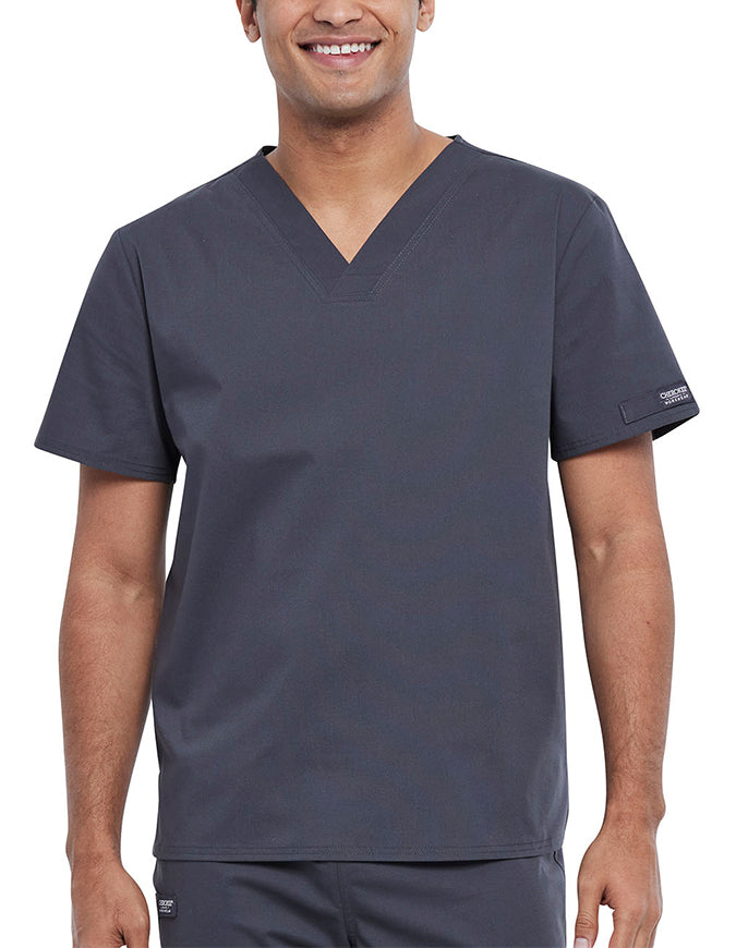 Cherokee Workwear Professionals Unisex Pocketless V-Neck Top - Pewter