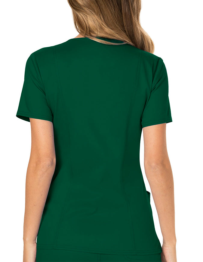 Cherokee Workwear Revolution Womens Mock Wrap Top - Hunter Green