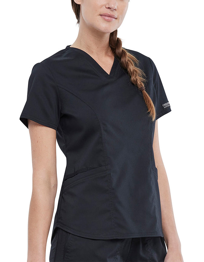 Cherokee Workwear Revolution Women's V-Neck Top - Black