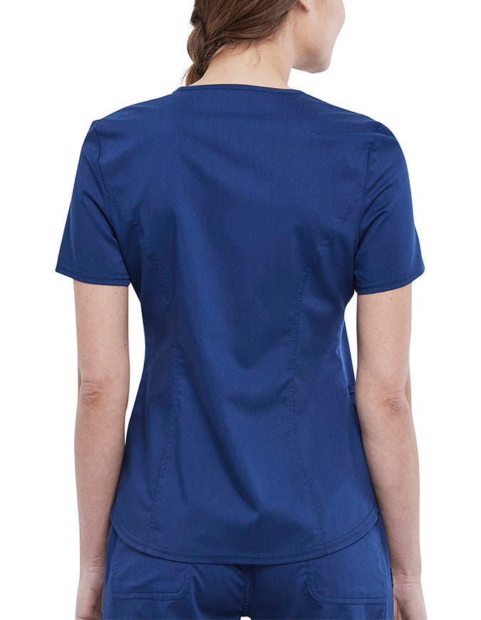 Cherokee Workwear Revolution Women's V-Neck Top - Navy