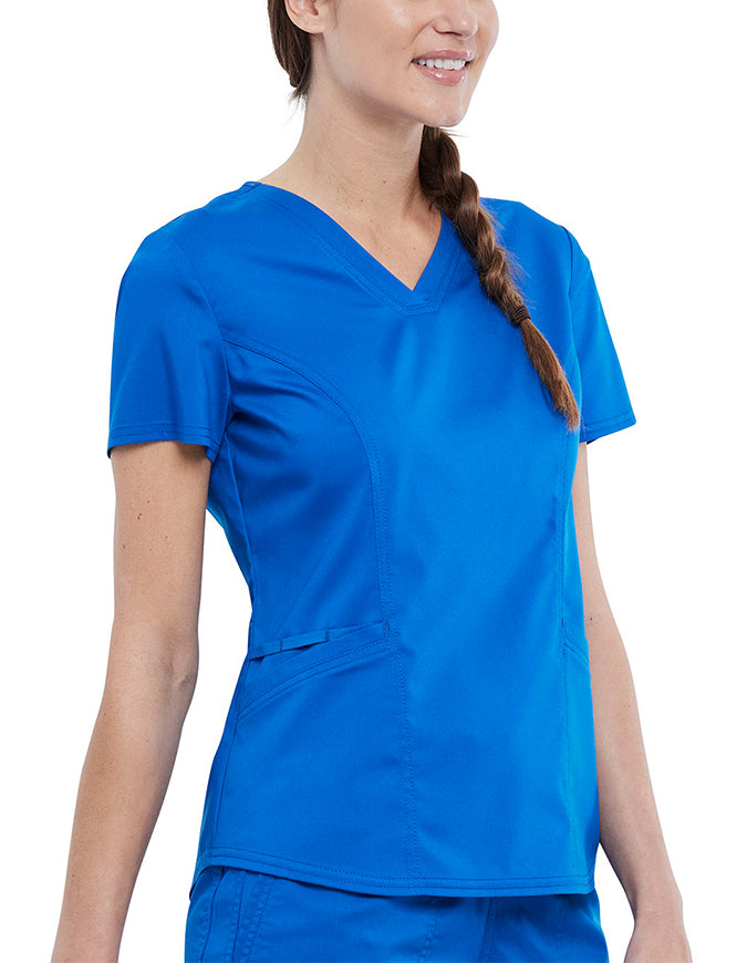 Cherokee Workwear Revolution Women's V-Neck Top - Royal