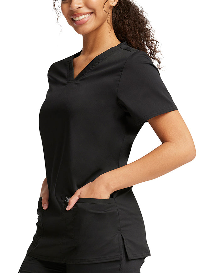 Cherokee Workwear Revolution Womens Nursing V-Neck Top Black