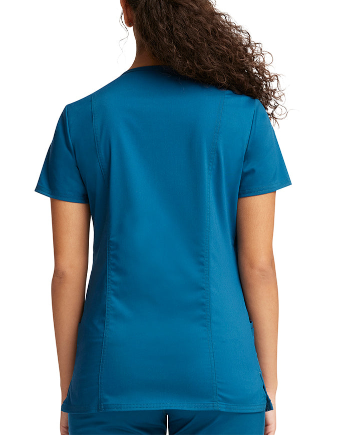 Cherokee Workwear Revolution Womens Nursing V-Neck Top Caribbean Blue