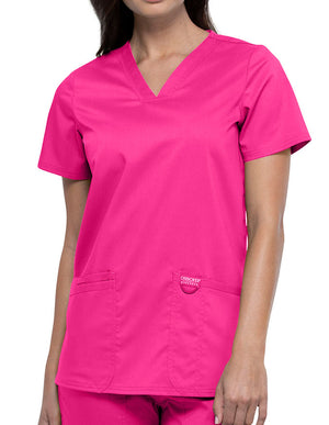 Cherokee Workwear Revolution Womens Nursing V-Neck Top Electric Pink