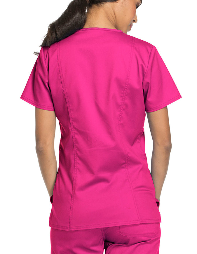 Cherokee Workwear Revolution Womens Nursing V-Neck Top Electric Pink