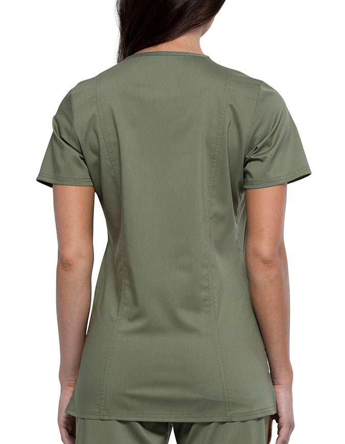 Cherokee Workwear Revolution Womens Nursing V-Neck Top Olive