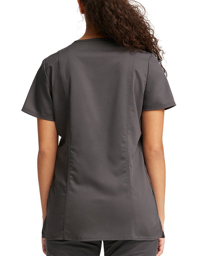 Cherokee Workwear Revolution Womens Nursing V-Neck Top Pewter