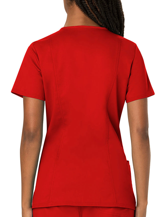 Cherokee Workwear Revolution Womens Nursing V-Neck Top Red