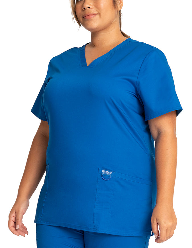 Cherokee Workwear Revolution Womens Nursing V-Neck Top Royal Blue