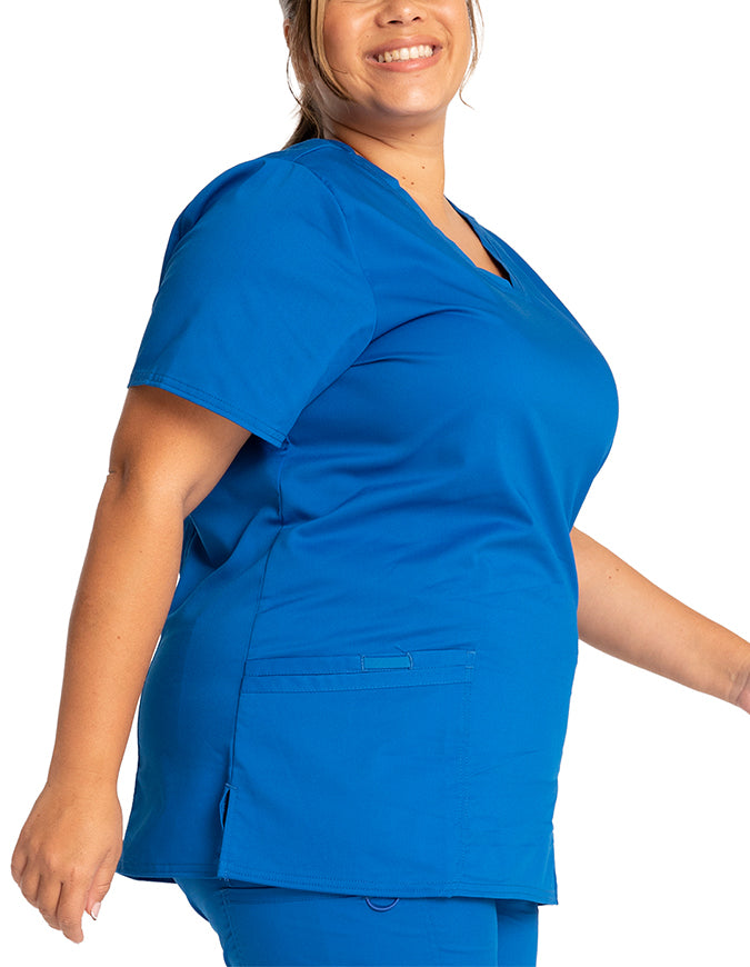 Cherokee Workwear Revolution Womens Nursing V-Neck Top Royal Blue