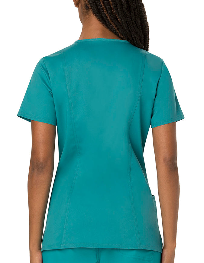 Cherokee Workwear Revolution Womens Nursing V-Neck Top Teal Blue