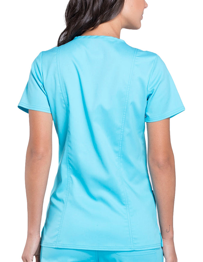 Cherokee Workwear Revolution Womens Nursing V-Neck Top Turquoise