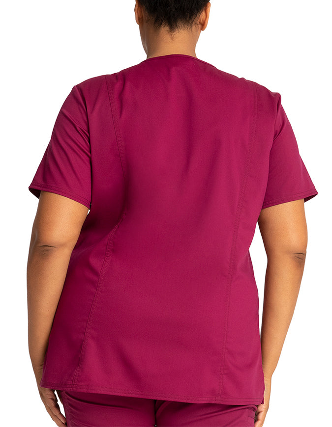 Cherokee Workwear Revolution Womens Nursing V-Neck Top Wine