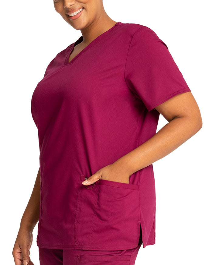 Cherokee Workwear Revolution Womens Nursing V-Neck Top Wine