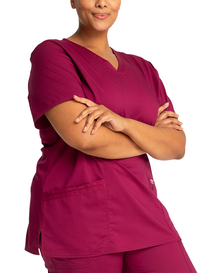 Cherokee Workwear Revolution Womens Nursing V-Neck Top Wine