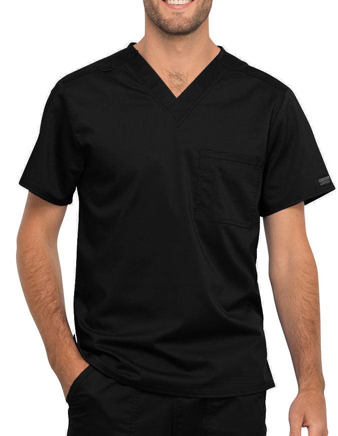 Cherokee Workwear Revolution Unisex Pocket V-Neck Scrub Top - Black