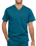 Cherokee Workwear Revolution Unisex Pocket V-Neck Scrub Top - Caribbean Blue