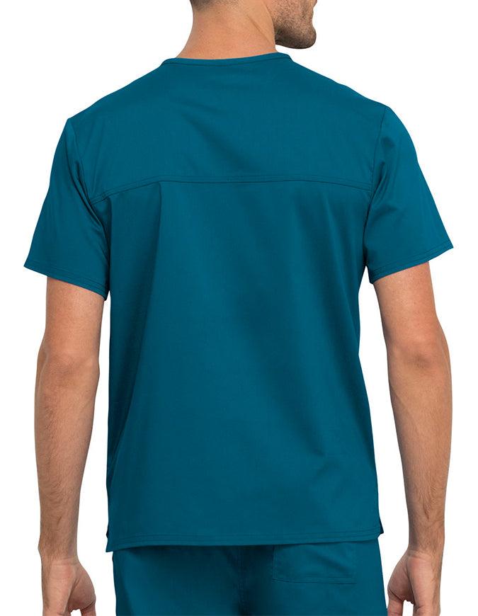 Cherokee Workwear Revolution Unisex Pocket V-Neck Scrub Top - Caribbean Blue