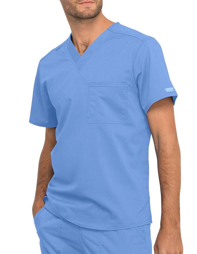 Cherokee Workwear Revolution Unisex Pocket V-Neck Scrub Top - Ciel Blue