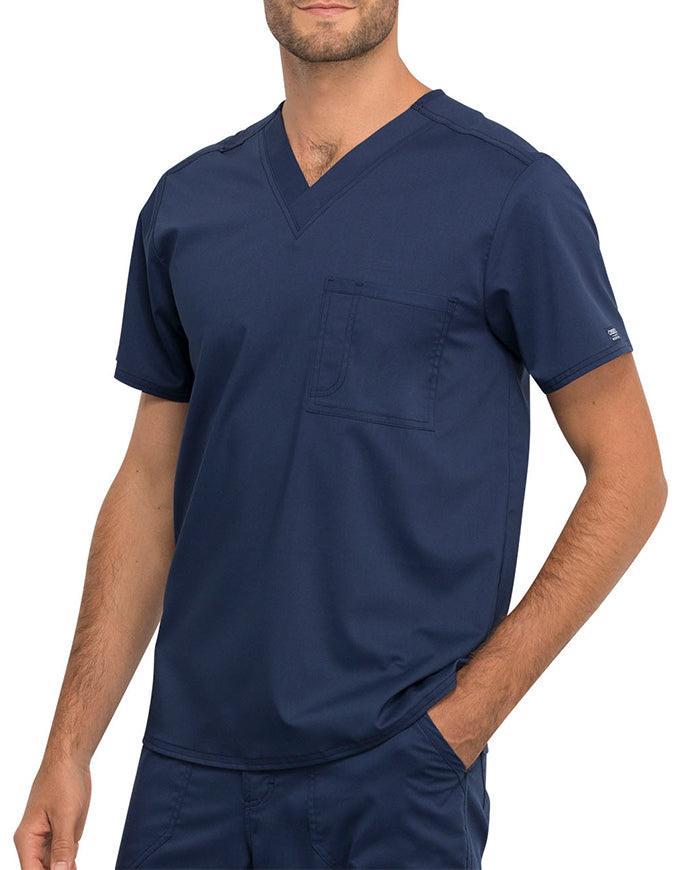 Cherokee Workwear Revolution Unisex Pocket V-Neck Scrub Top - Navy