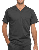 Cherokee Workwear Revolution Unisex Pocket V-Neck Scrub Top - Pewter