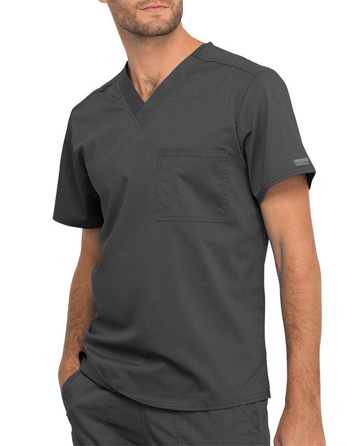 Cherokee Workwear Revolution Unisex Pocket V-Neck Scrub Top - Pewter