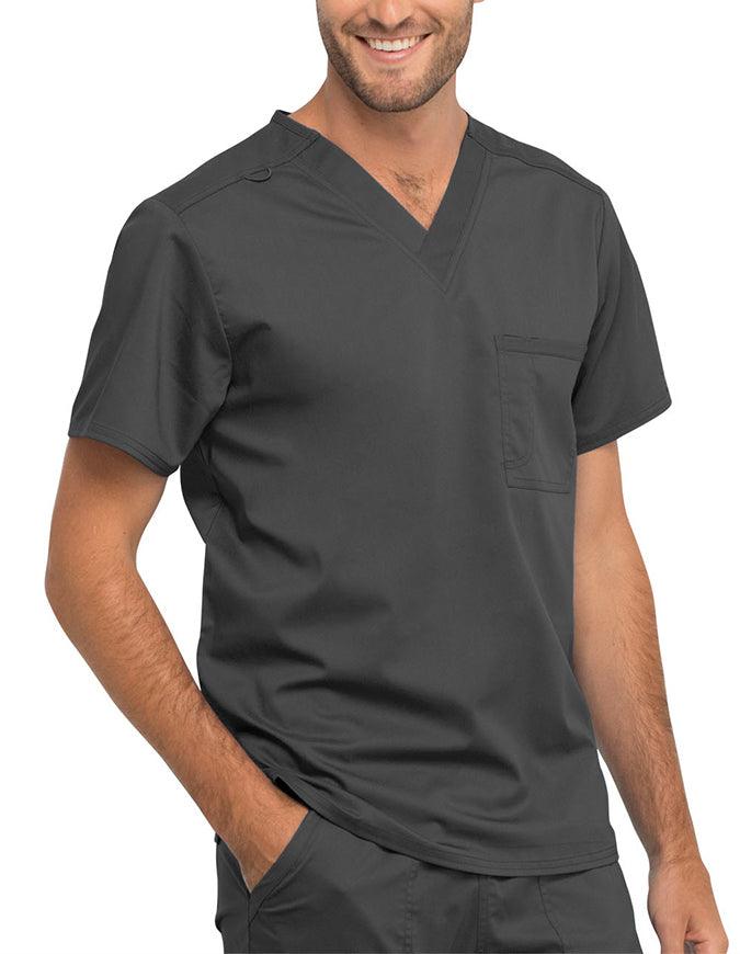 Cherokee Workwear Revolution Unisex Pocket V-Neck Scrub Top - Pewter