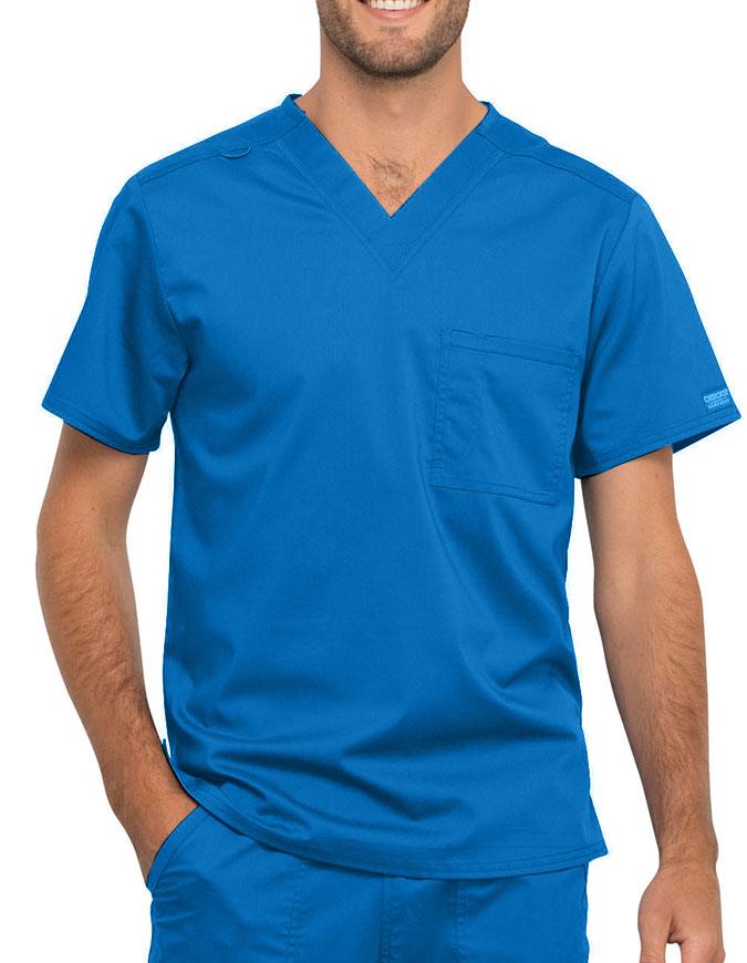 Cherokee Workwear Revolution Unisex Pocket V-Neck Scrub Top - Royal