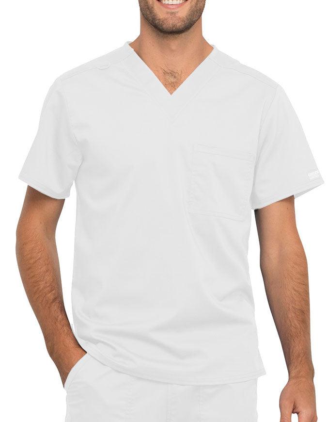 Cherokee Workwear Revolution Unisex Pocket V-Neck Scrub Top - White