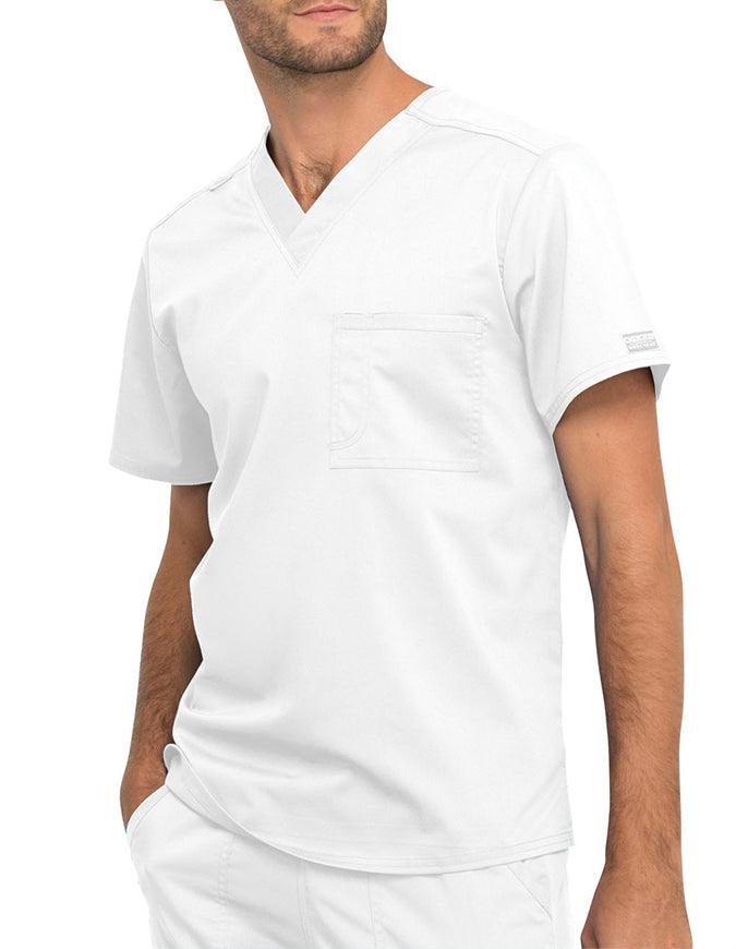 Cherokee Workwear Revolution Unisex Pocket V-Neck Scrub Top - White