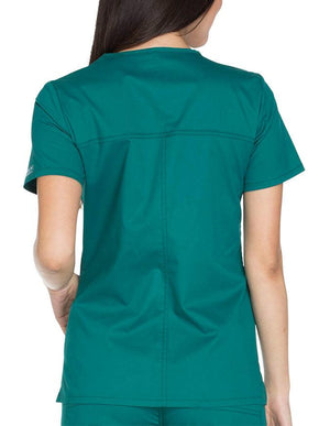 Cherokee Workwear Core Stretch Women's V-neck Basic Scrub Top - Hunter Green