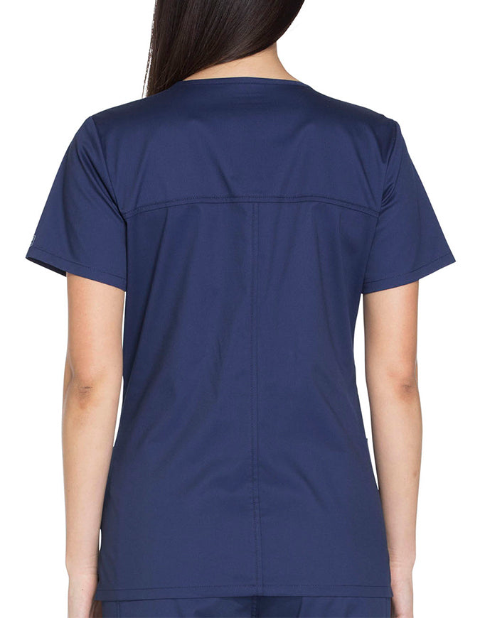 Cherokee Workwear Core Stretch Women's V-neck Basic Scrub Top - Navy