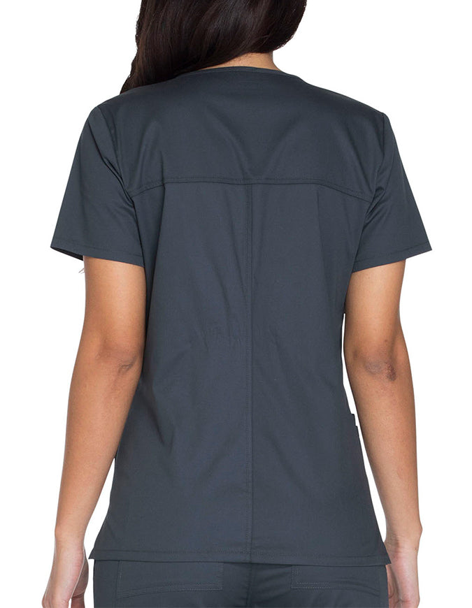 Cherokee Workwear Core Stretch Women's V-neck Basic Scrub Top - Pewter