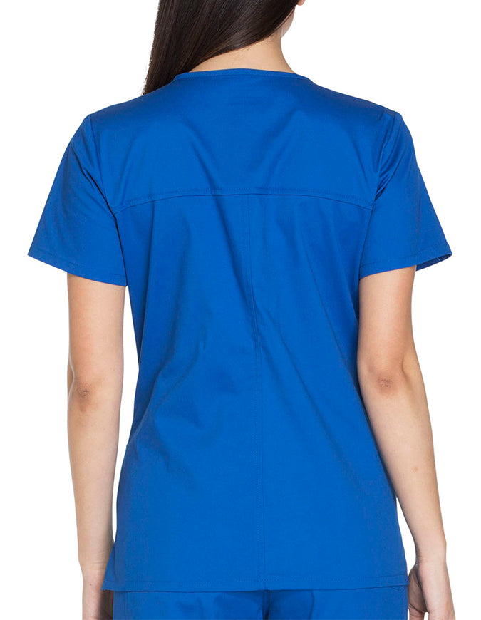 Cherokee Workwear Core Stretch Women's V-neck Basic Scrub Top - Royal