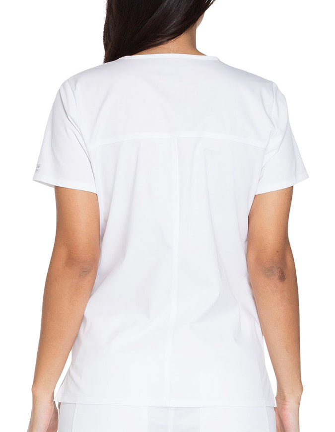 Cherokee Workwear Core Stretch Women's V-neck Basic Scrub Top - White