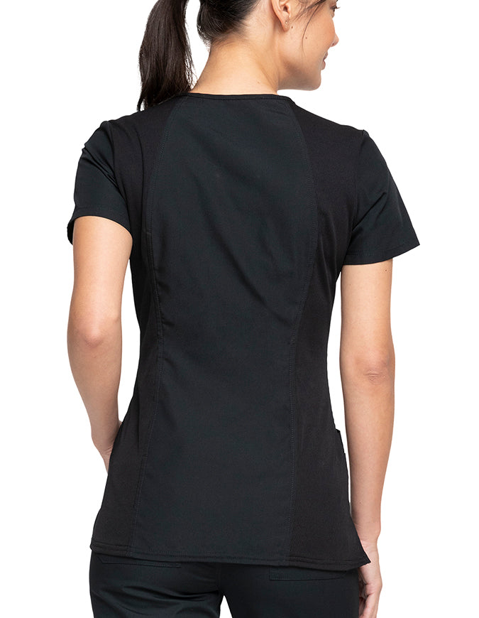 Cherokee Workwear Women's Contemporary Fit V-neck Top - Black