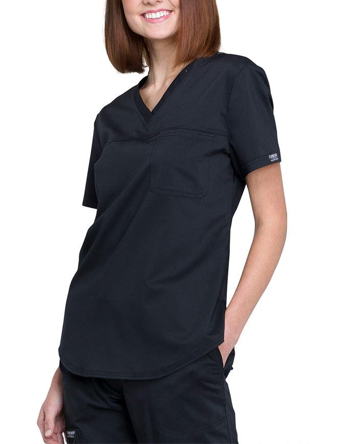 Cherokee Workwear Revolution Women's V-Neck O.R. Top Black