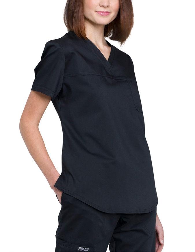 Cherokee Workwear Revolution Women's V-Neck O.R. Top Black