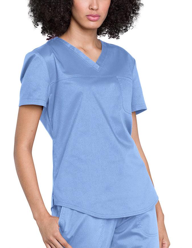 Cherokee Workwear Revolution Women's V-Neck O.R. Top Ciel