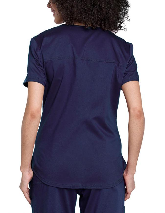 Cherokee Workwear Revolution Women's V-Neck O.R. Top Navy