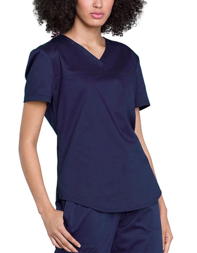 Cherokee Workwear Revolution Women's V-Neck O.R. Top Navy