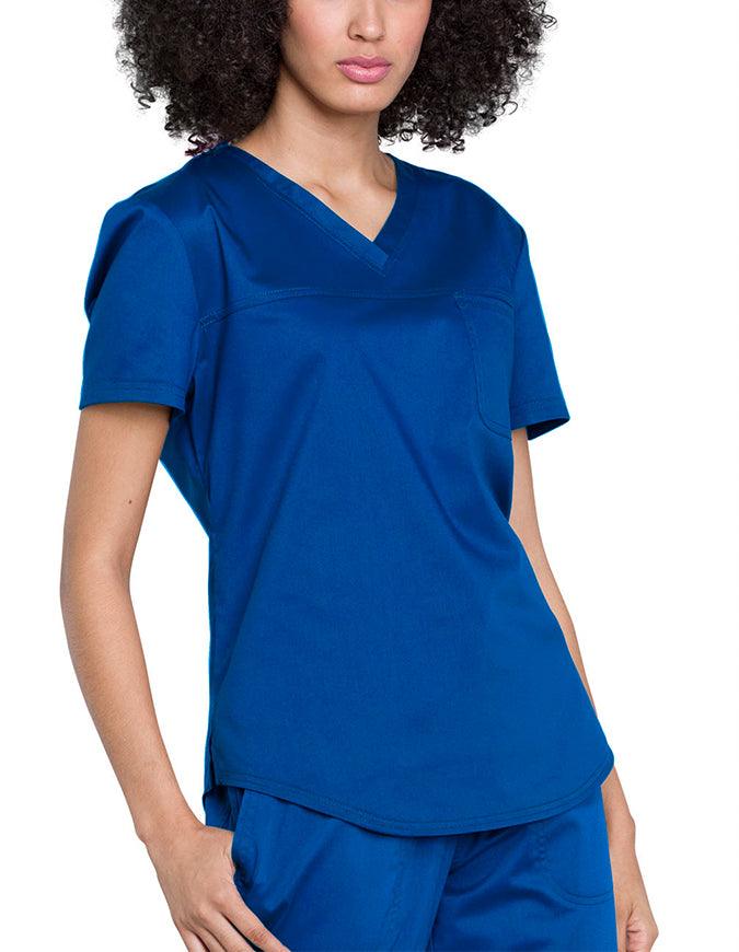 Cherokee Workwear Revolution Women's V-Neck O.R. Top Royal