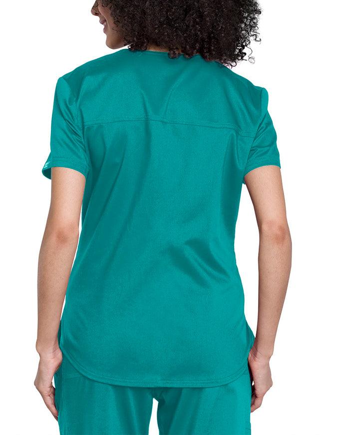 Cherokee Workwear Revolution Women's V-Neck O.R. Top Teal Blue