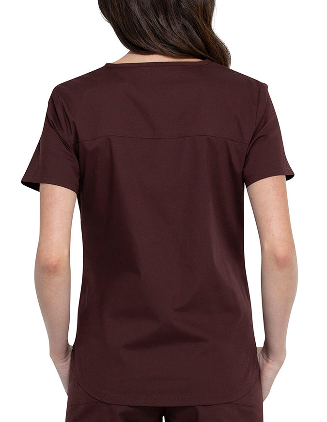 Cherokee Workwear Professionals V-neck Solid Top - Espresso