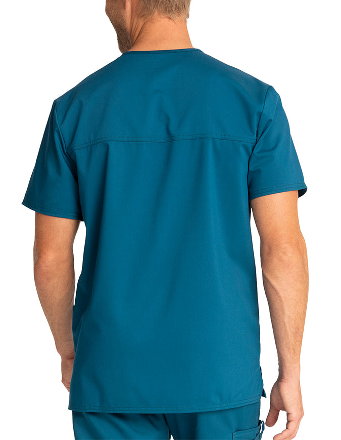 Cherokee Workwear WW Revolution Men's V-Neck  Caribbean Blue