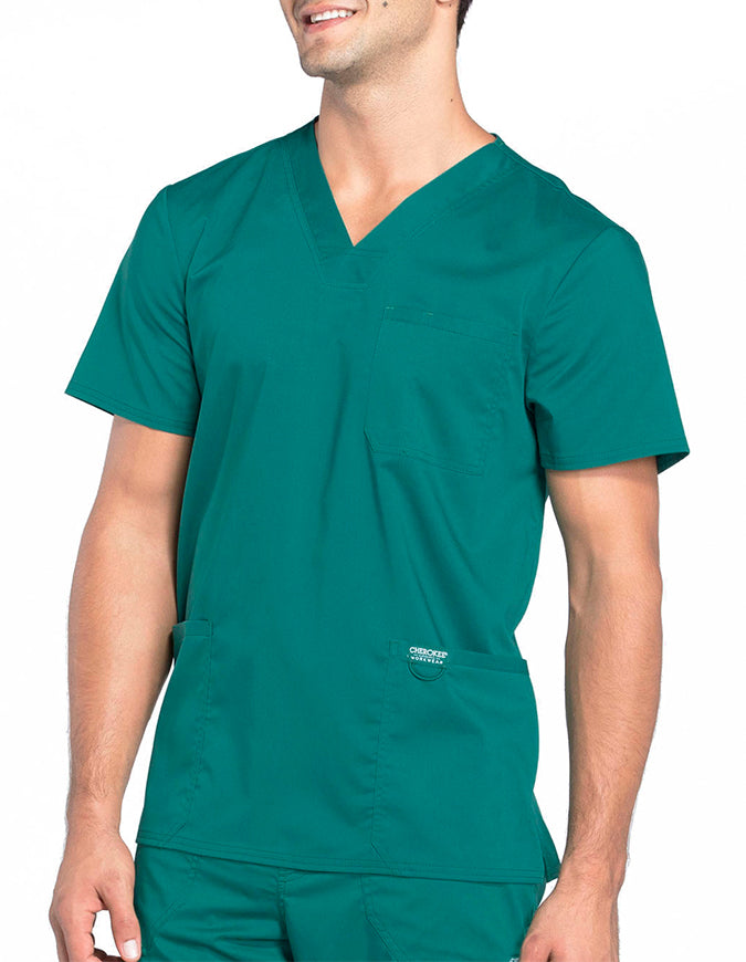 Hunter GreenCherokee Workwear WW Revolution Men's V-Neck Hunter Green