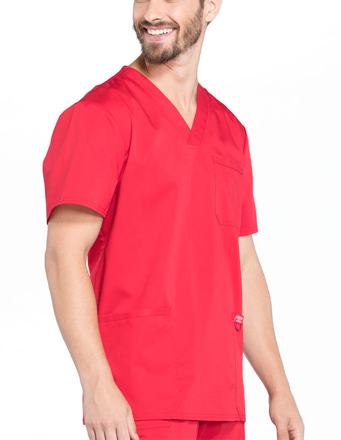 Cherokee Workwear WW Revolution Men's V-Neck Top Red